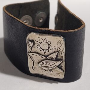 Jes MaHarry Leather & Silver Vintage Bracelet. GORGEOUS! ❤️